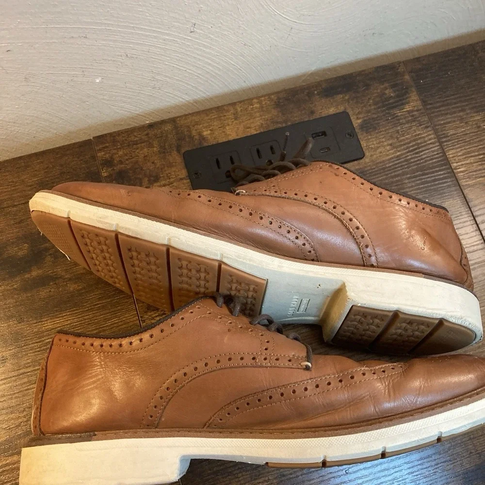 Cole Haan Grand Wingtip Oxford Brown Leather Dress Shoes Men's 12M C34120 Brogue